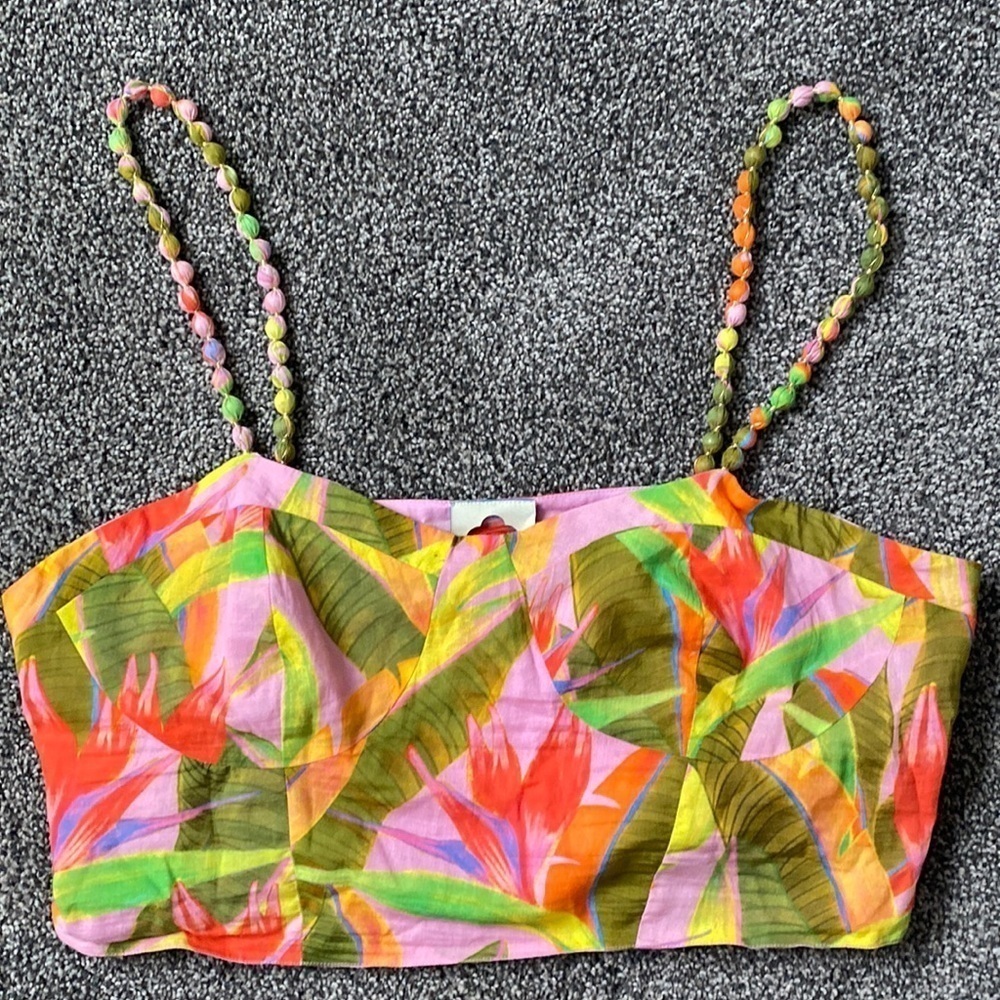 Farm x Anthropologie Structured Crop Top vibrant colors